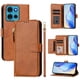 thumbnail image 5 of Funda Billetera Cremallera para Motorola MOTO G75 con Porta Tarjetas, Soporte y Correa Marrón, 5 of 5