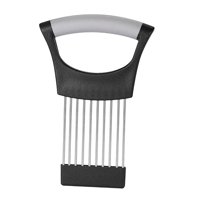 Bothyi - Soporte Para Cebollas Para Rebanar, Cortador Manual De Cebollas Para Huevos, Limón, Pepinos, Negro Y Gris