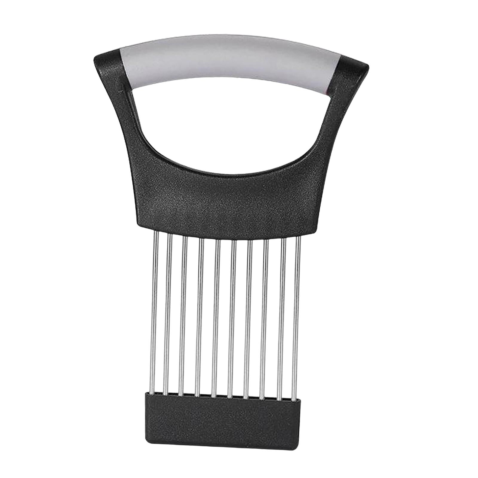 Bothyi - Soporte Para Cebollas Para Rebanar, Cortador Manual De Cebollas Para Huevos, Limón, Pepinos, Negro Y Gris