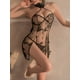 thumbnail image 3 of Women's 2 Pc Lingerie Sets, Sexy Vintage Embroidered Polyamide Pajamas & Temptation Solid Panties, Women's Set, 3 of 3