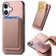 thumbnail image 1 of Funda de Cuero Magnética con Tarjetero para iPhone 16 Plus Cubierta Delgada Rosa, 1 of 5