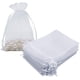 thumbnail image 1 of Bolsas de regalo de oganza blanca de 5 x 7 pulgadas, 100 unidades, bolsas de malla para joyería, bolsas con cordón, bolsitas de vacío para dulces navideños, regalos de boda., 1 of 6