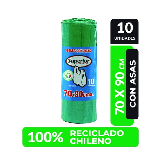 Bolsa De Basura Mediana Con Asas 70x90 Cm 10 Un Superior