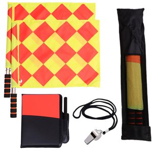 Ioensy - Kit De Banderas De Árbitro De Fútbol, Silbato Para Voleibol, Juegos Universitarios, Entrenamiento De Hockey