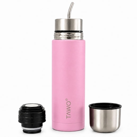TERMO MATE AUTOCEBANTE TAWO 3 EN 1 ACERO INOX 750ML H100007 ROSADO