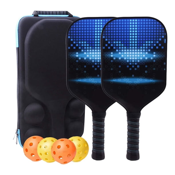 Pickleball Paddles Juego de 2 raquetas de Pickleball con bolsa Agarre antideslizante Raquetas de Pickleball de fibra de carbono ligeras para hombres y Estilo C