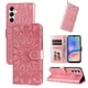 thumbnail image 4 of Funda tipo cartera FOXDOCK para Samsung Galaxy A05s , diseño girasol en relieve, cuero PU, cierre magnético, soporte y tarjetero, 4 of 5
