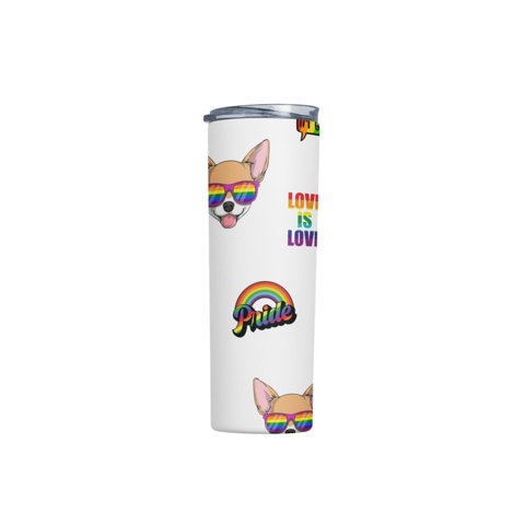 Sm - Termo Botella Térmica Orgullo Lgtb Arcoiris Bandera Blanco