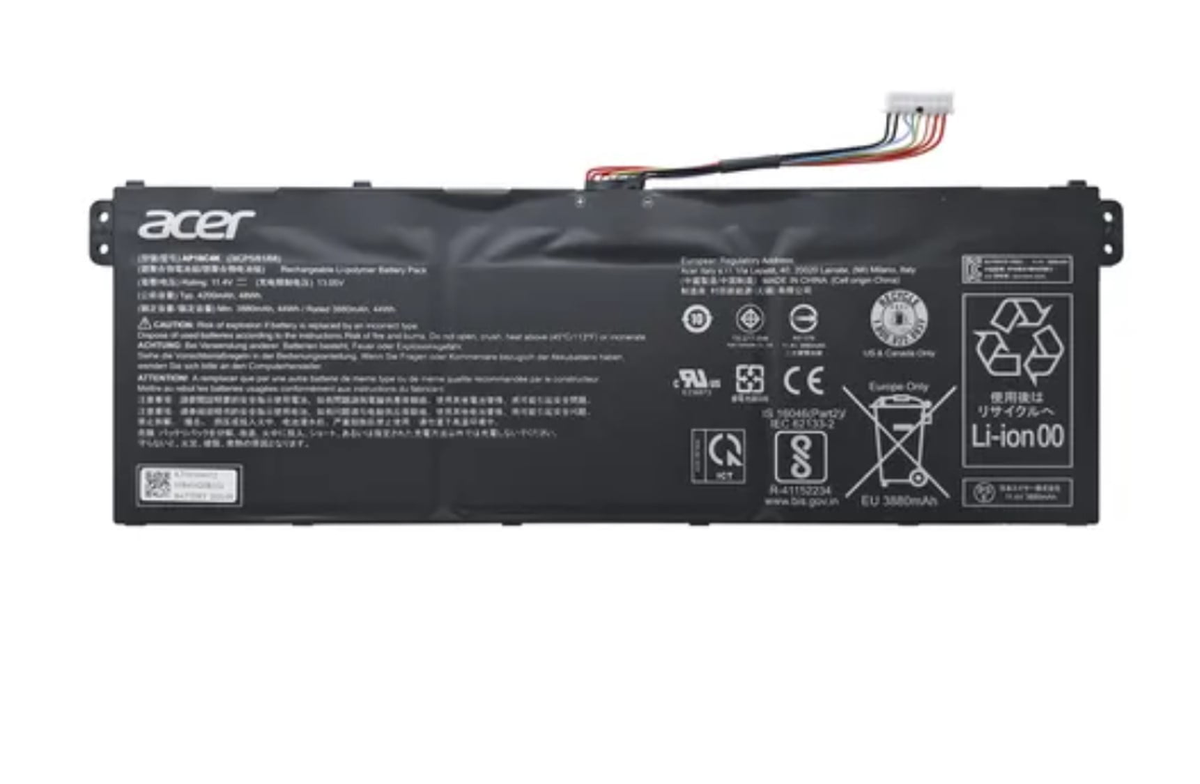 Batteria per Acer BAT-A11(1ICP5/51/62), 3,8V, Li-Ion