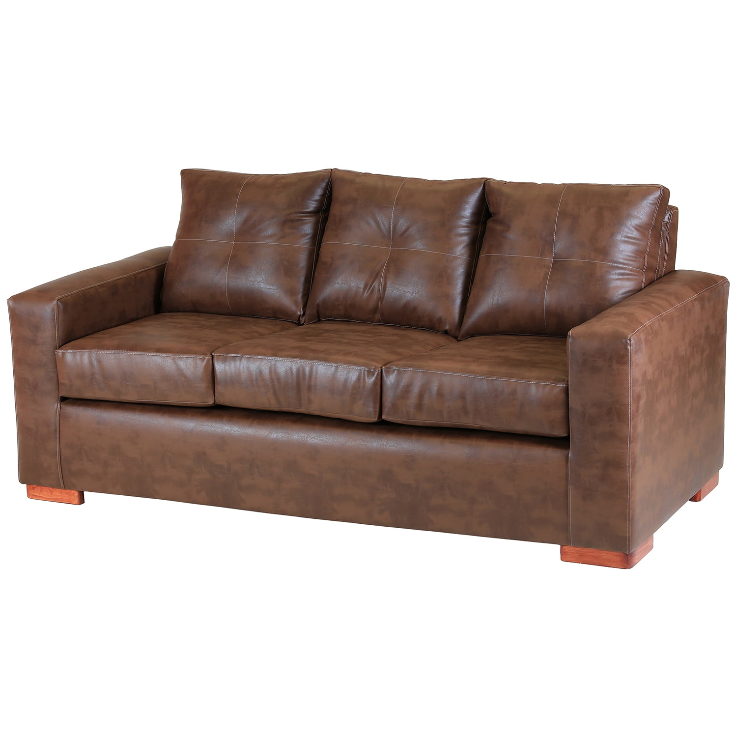 Muebles Altiro - Sofá Israel 3 Cuerpos - Cuero Sintético Pu Caramelo