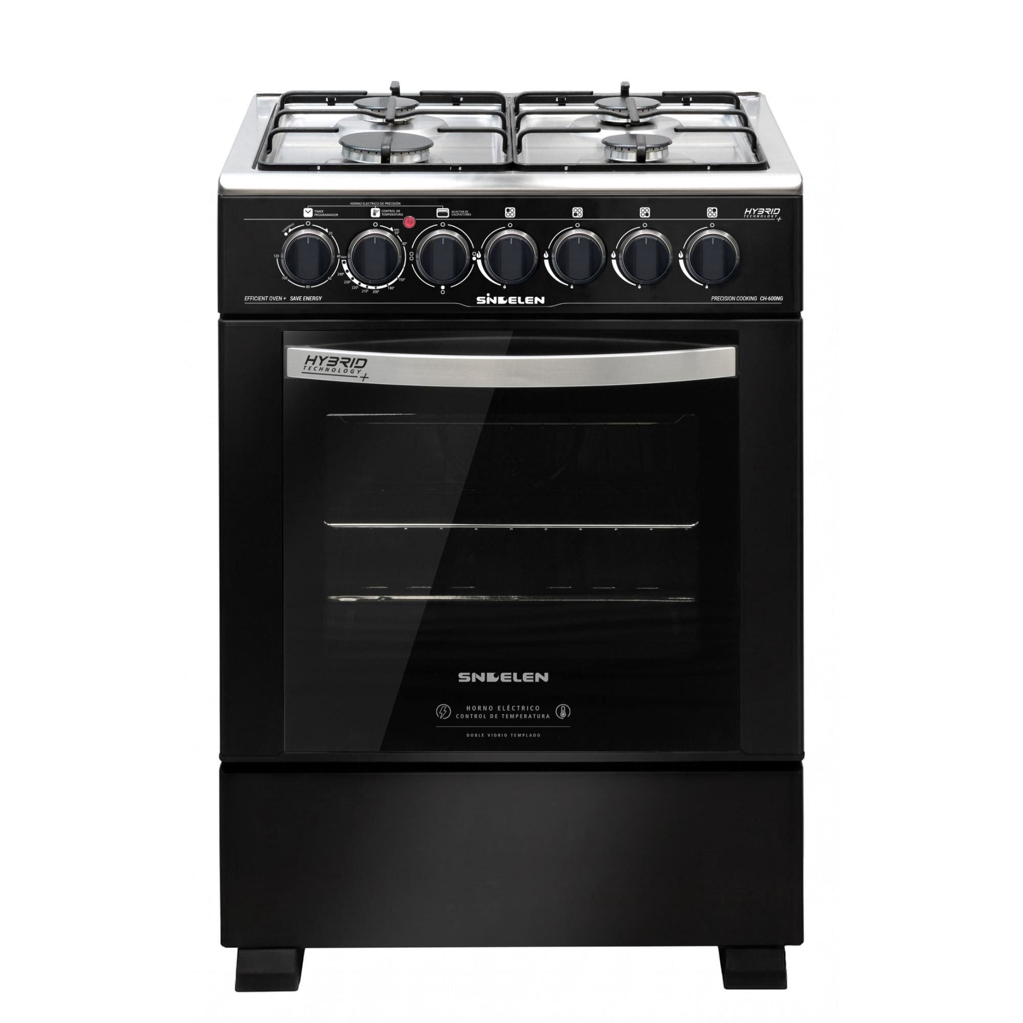 Cocina a gas 4Q 60cm con Horno eléctrico con Grill CH-600NG Sindelen