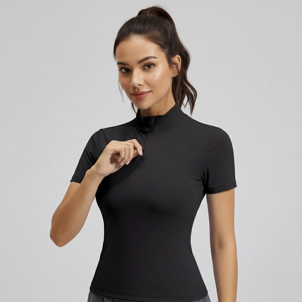 Polera Deportiva Mujer con Cierre Delantero Antitranspirante