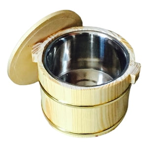 Bothyi - Cubo De Arroz Japonés, Bandeja Redonda Multiusos, Barril De Madera Para Sushi, Para Cocina, 20Cm A
