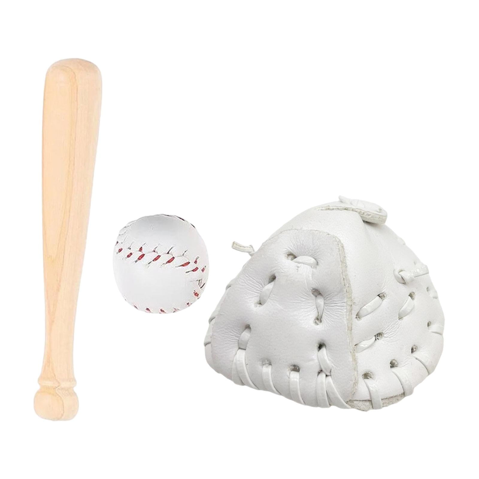 Magideal - Accesorio De Llavero De Bate De Béisbol, Mini Bate De Béisbol, Regalo De Fiesta De Béisbol, Pelota Deportiva De Béisbol Para Bolso, Cartera, Niño Y Niña. Blanco
