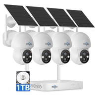 Cámara De Seguridad Hiseeu Solar Wireless 4Mp 4 Cam-Kit 1Tb Hdd