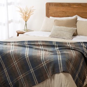 Zahr - Chalon De Lana Escoces 125 X 170 Azul Cafe