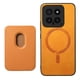 thumbnail image 1 of Funda de Cuero Magnética con Tarjetero para Xiaomi 14 Cubierta Delgada Amarillo, 1 of 5