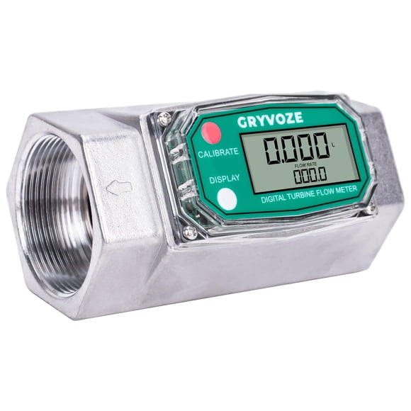 Medidor de flujo de turbina digital GRYVOZE de 2 pulgadas para agua, diésel y gasolina