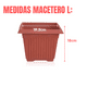 thumbnail image 2 of Macetero Plastico Cuadrado Grande 23cm Plastico Duro Maceta Marrón Grande L, 2 of 3