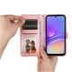 thumbnail image 3 of Funda tipo cartera FOXDOCK para Samsung Galaxy A05 , diseño girasol en relieve, cuero PU, cierre magnético, soporte y tarjetero, 3 of 5