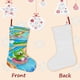 thumbnail image 3 of Oso de Goma y Amigos Tema: Calcetines de Navidad, fino lino blanco para colgar en escaleras y chimenea, decoración navideña para el hogar, regalo de Navidad. 45cm × 32cm, 3 of 5