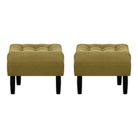 Bodevir - Set Pouf Wood 1C Felpa 00 Verde Musgo