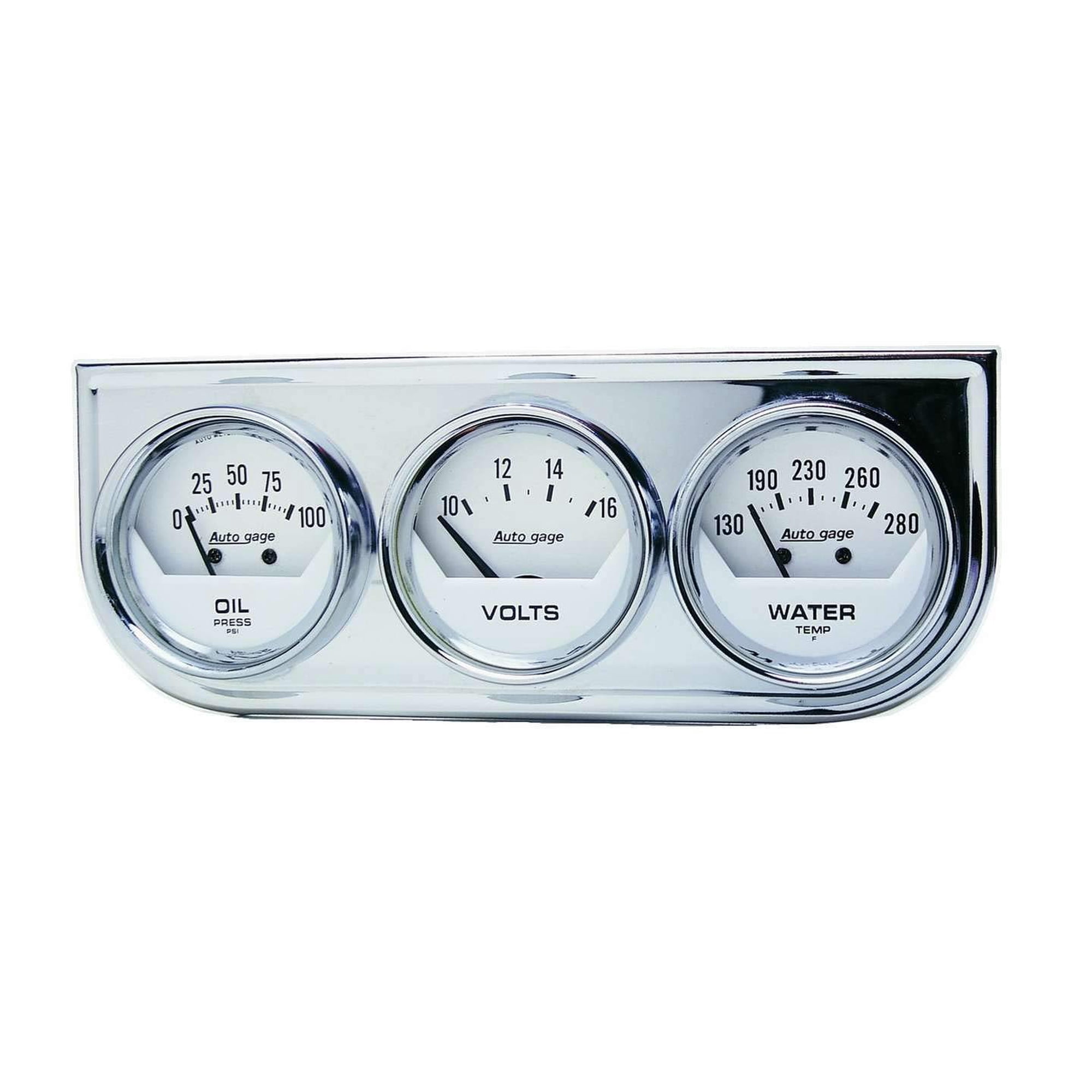 Gauge Auto Meter Autogage White Consola Aceite/voltio/agua