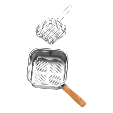 Magideal - Mini Olla De Freidora De Freidora Para Cocinar Manejo Cómodo Freír Multifuncional Con Canasta Al Aire Libre Para Guisos Papas Fritas Y Papas Fritas