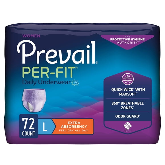 Ropa interior protectora Prevalece Per-Fit para mujer, talla grande, 72 unidades