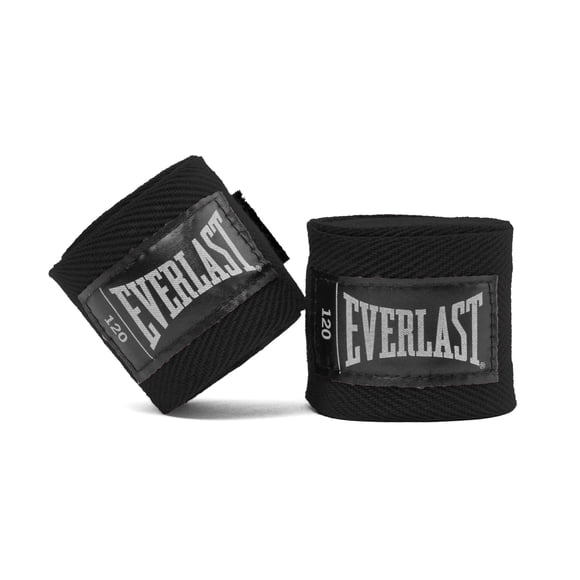 Manillas de boxeo Everlast Core de 120 pulgadas para guantes, color negro