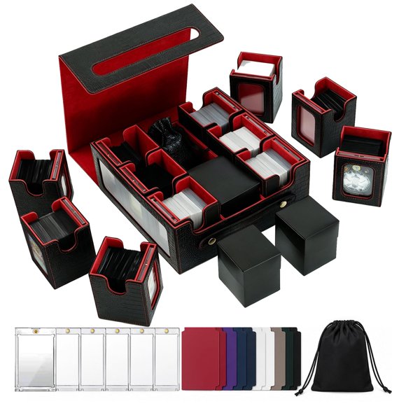 Caja de mazos Scimi 9‑en‑1 para más de 1000 cartas con bandejas extraíbles