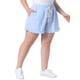 thumbnail image 4 of Agnes Orinda Pantalones Cortos de Colegio para Mujer, Talla Grande, con Volantes, Cintura Elástica, Cordón, Verano Casual, Lindos Pantalones Cortos con Bolsillo 2X Azul Claro, 4 of 6