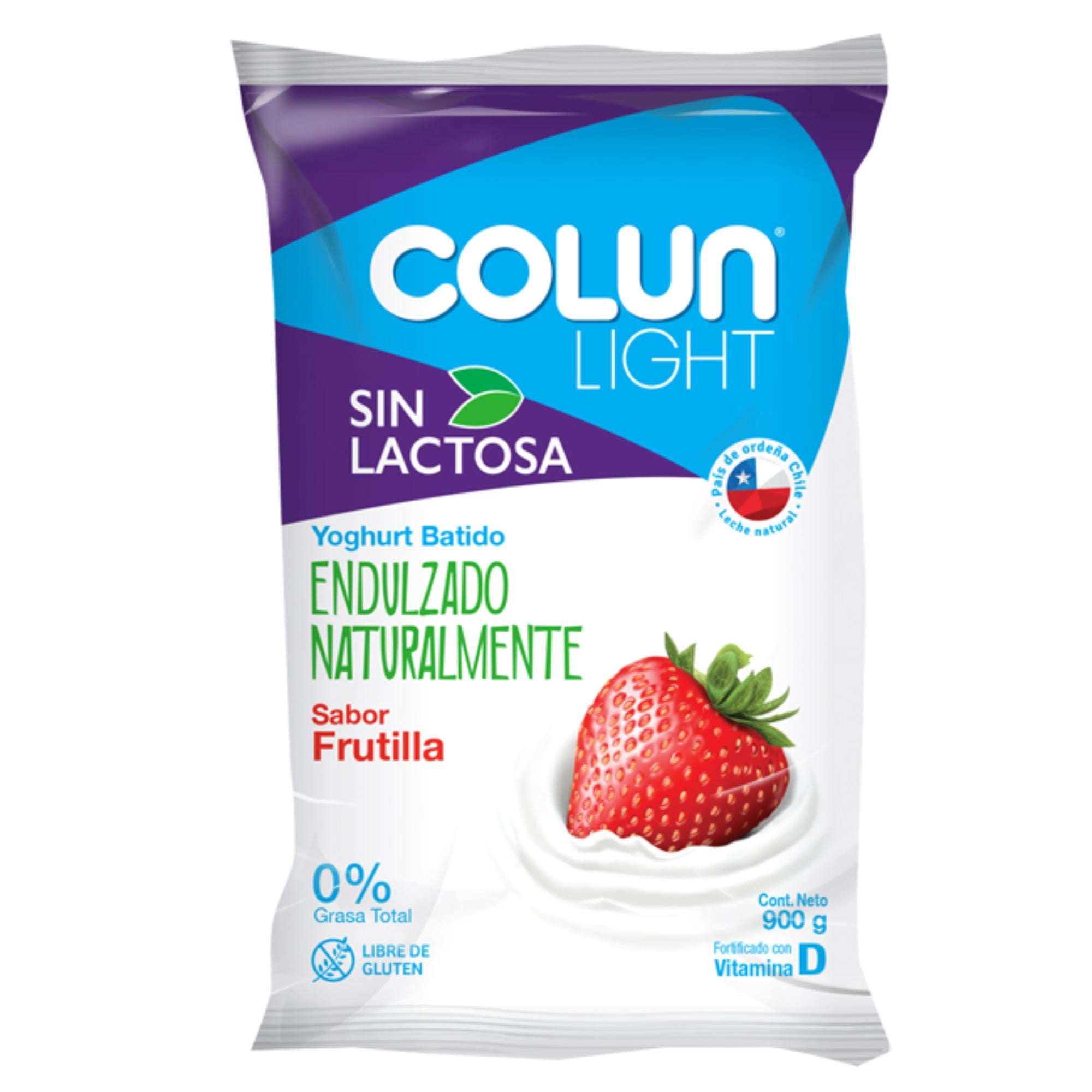Yoghurt Sin Lactosa Frutilla Bolsa 900 ml Colun