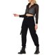 thumbnail image 2 of INSPIRE CHIC Camisa de Mujer con Botones al Frente, Cuello en Punta, Malla Transparente, Mangas Largas, Talla S, Negro, 2 of 6