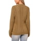 thumbnail image 3 of INSPIRE CHIC Cardigans de punto para mujer con frente abierto, botones, manga larga, casual de otoño, suéter de punto trenzado con bolsillos L Caramelo, 3 of 6