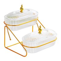 Bothyi - Bandeja Para Servir Aperitivos Con Frutero Multiusos Para Decoración De Cumpleaños En El Hogar, De 2 Capas