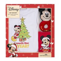 Bambino - Set 3 Piezas Navidad Disney Rojo Niño Mickey 3-6 Meses