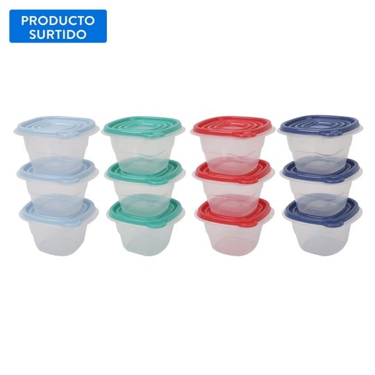 Set De Contenedor 500ml Cuadrado Plástico 3 Piezas, Color Surtido 1 Un Haus