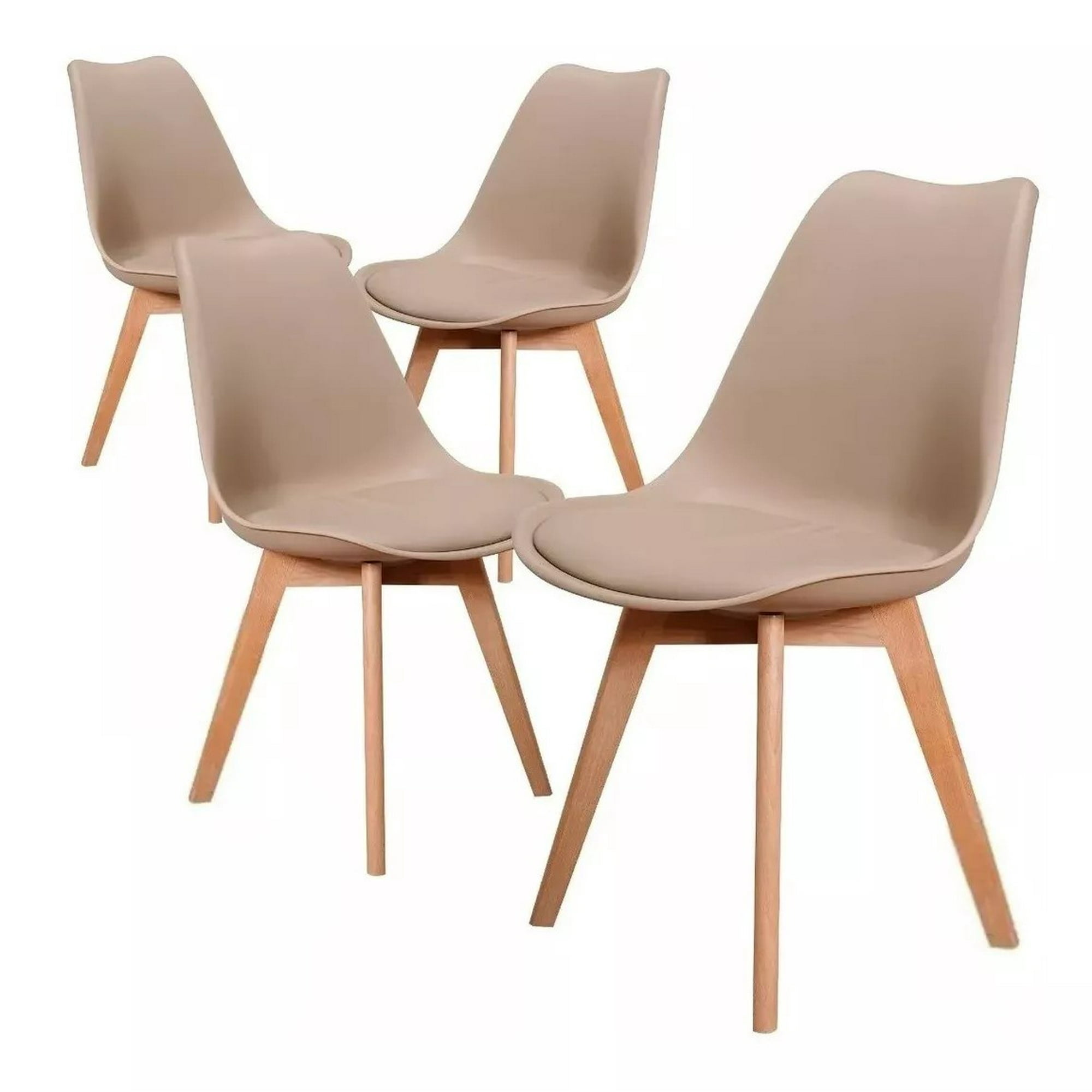 Habita2 Chile - 4und Silla De Comedor Tulip Acolchada - Beige