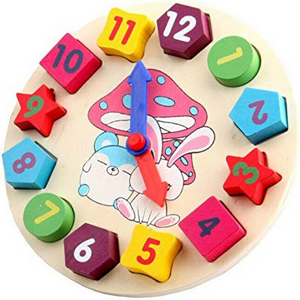 Tolipa - Reloj Figuras Geométricas Encaje De Madera Para Niños Pb-C3