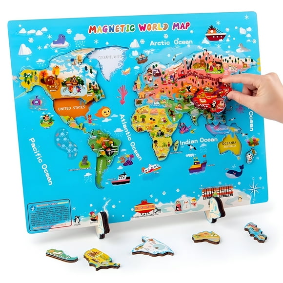 Mapa Mundial Magnetico cognitivo VERSION INGLES