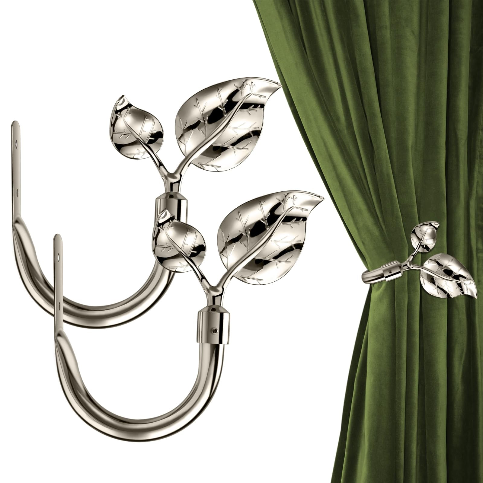 Xusx111 - 2pcs, Soportes Laterales De Cortina De Metal Hechos A Mano Para La Pared, Gancho De Cortina Tieback Tirar De Espaldas Para Cortinas Ventana Decoración Del Hogar