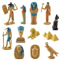 Magideal - 12 Uds Figuras Del Antiguo , Modelo Egipcio Juguetes Educativos Para Edades Tempranas Novedad Bastet Rey Momia Caso
