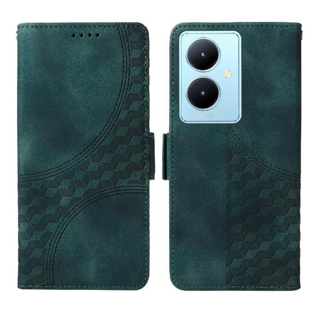 Carcasa FOXDOCK Vivo Y78 5G de cuero PU, diseño acolchado clásico, protección contra caídas y rayones