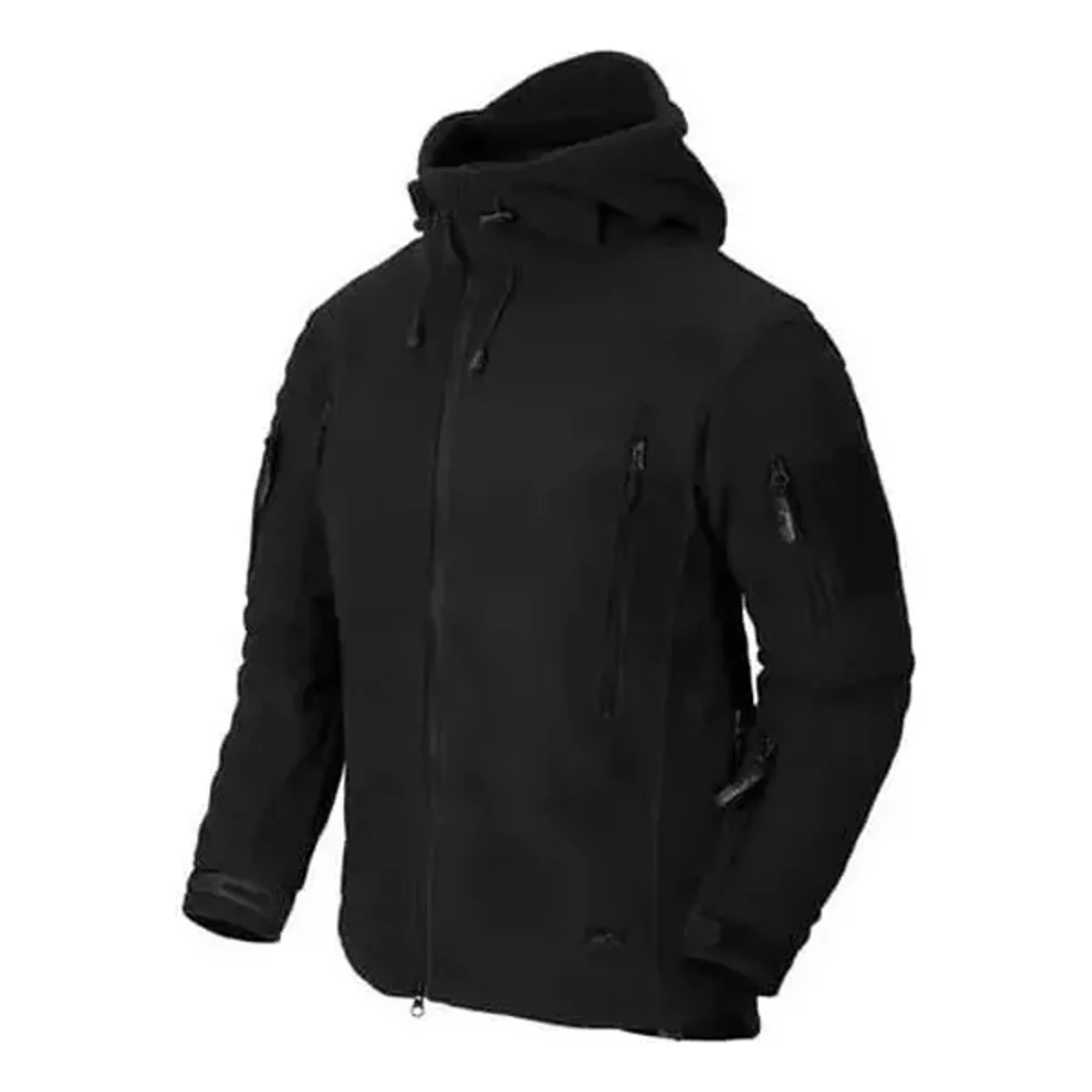 Max - Poleron Tactico Militar De Polar Negro Talla L