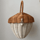 thumbnail image 3 of 1pc Stylish Summer Beach Straw Bag - Mushroom Pine Cone Woven Rattan Basket Handmade Bag - Perfect for a Vacation in Bali!, 3 of 5