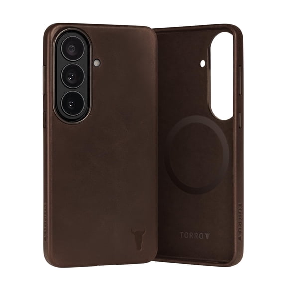 Funda TORRO para Samsung Galaxy S26 de cuero marrón oscuro con MagSafe