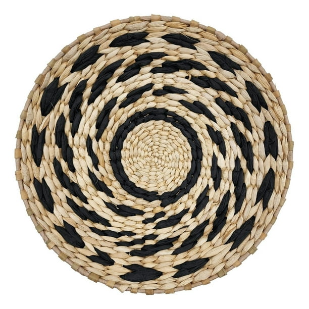 Circulo Decoración De Mimbre Para Pared Casa Terraza Variado negro