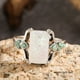 thumbnail image 2 of 1pc Elegant Square White Opal Ring with Antique Silver Finish, 2 of 4