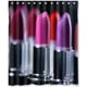thumbnail image 1 of Cortina de ducha con diseño de lápices labiales y cosméticos, con ganchos, tamaño 60 x 72 pulgadas, 1 of 3